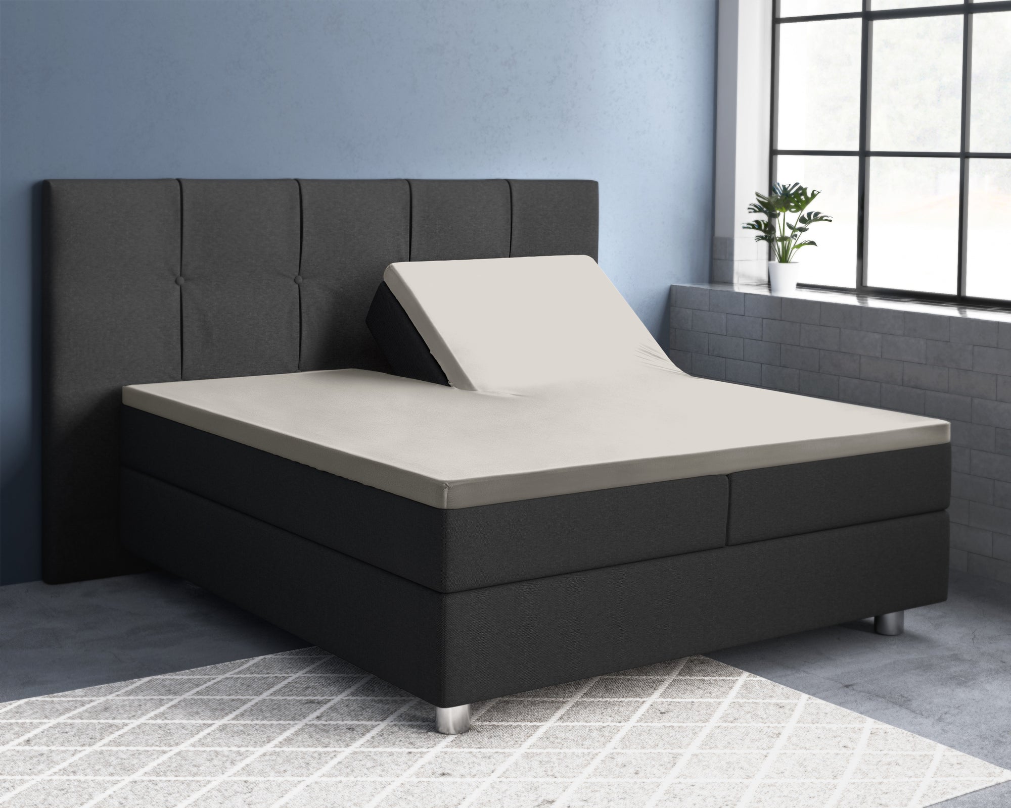 Split topper fitted sheet - Satin