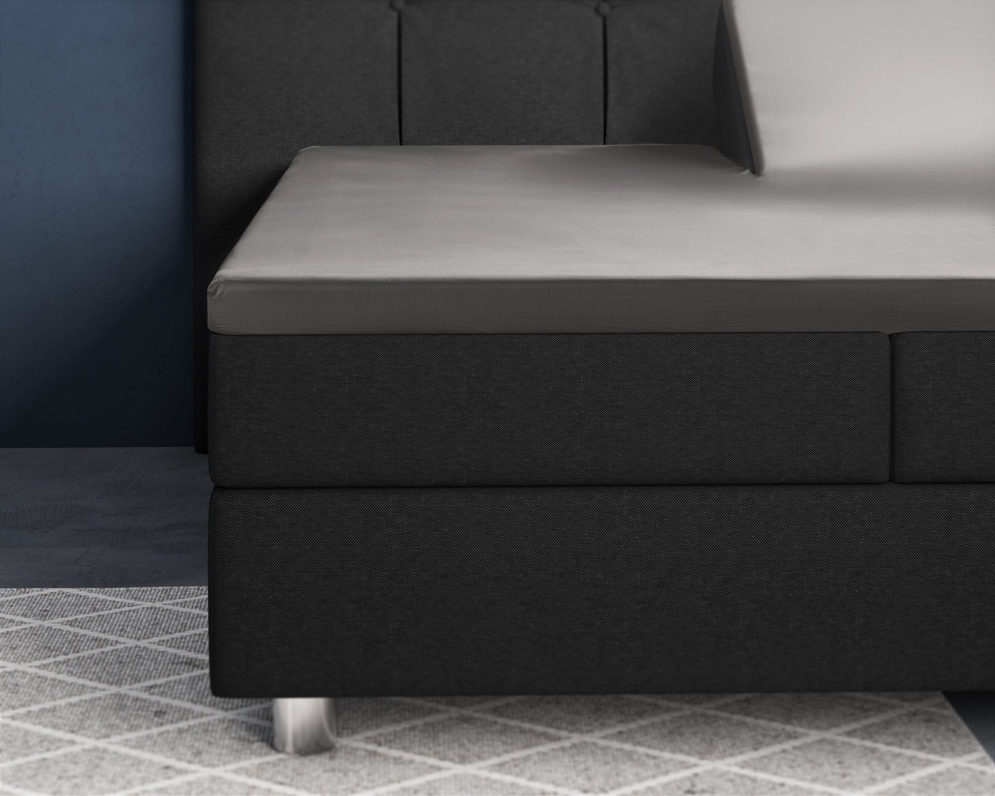 Split topper fitted sheet - Satin