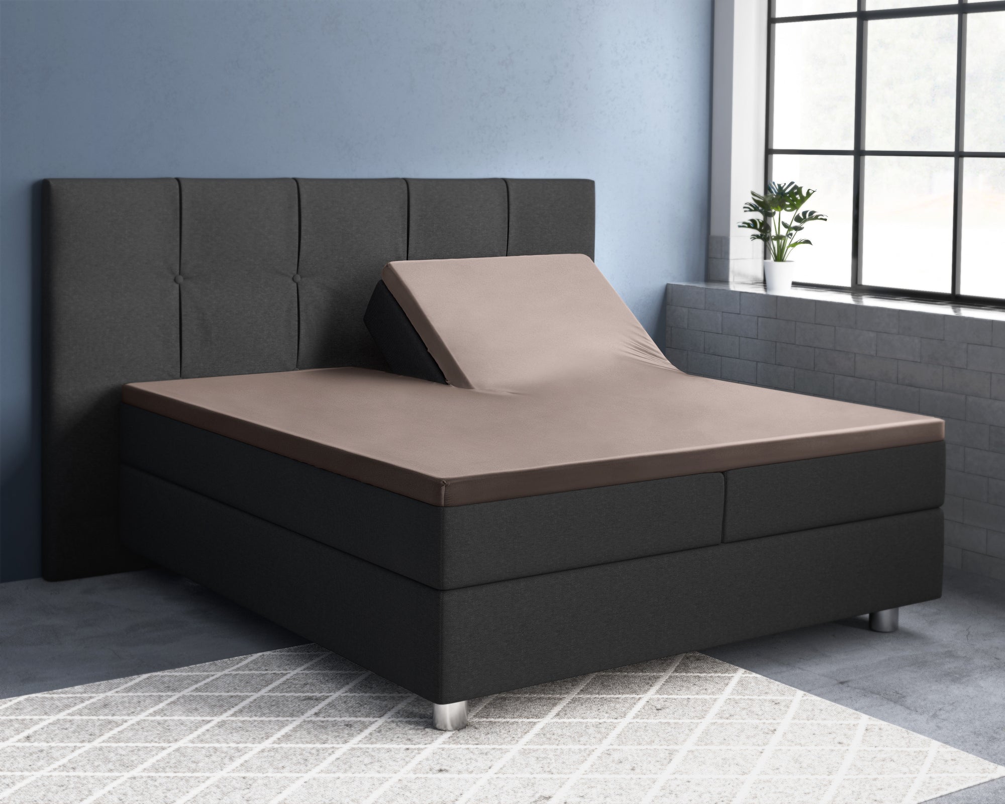 Split topper fitted sheet - Satin