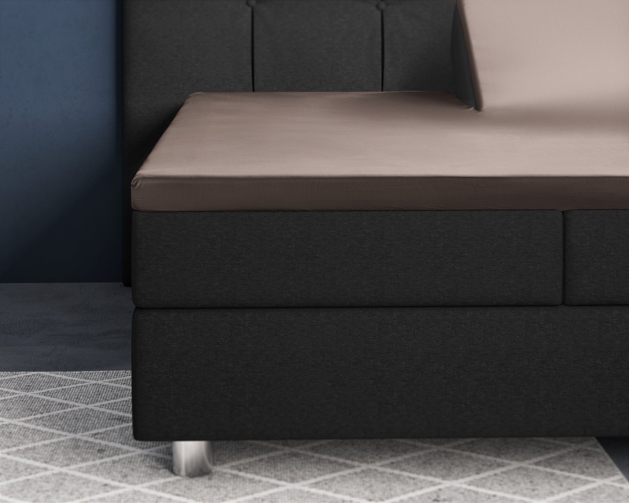 Split topper fitted sheet - Satin