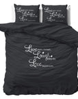 Dekbedovertrek Live, Laugh and love - Antraciet