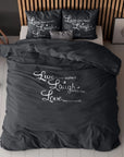 Dekbedovertrek Live, Laugh and love - Antraciet