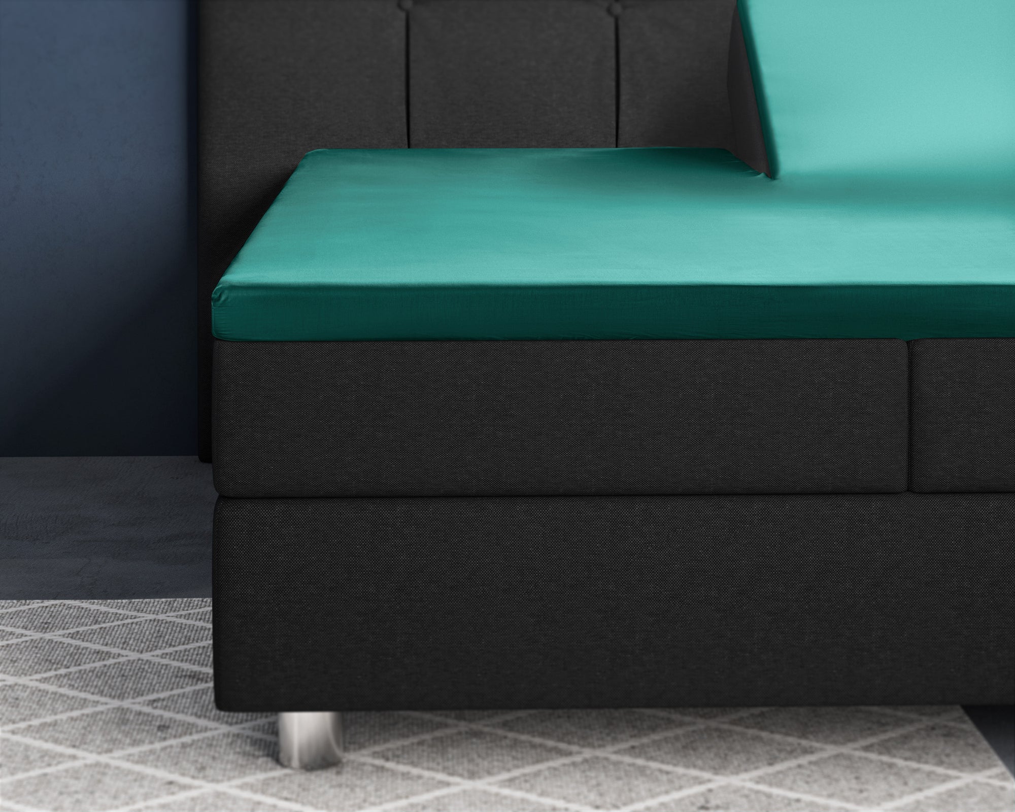 Split topper fitted sheet - Satin