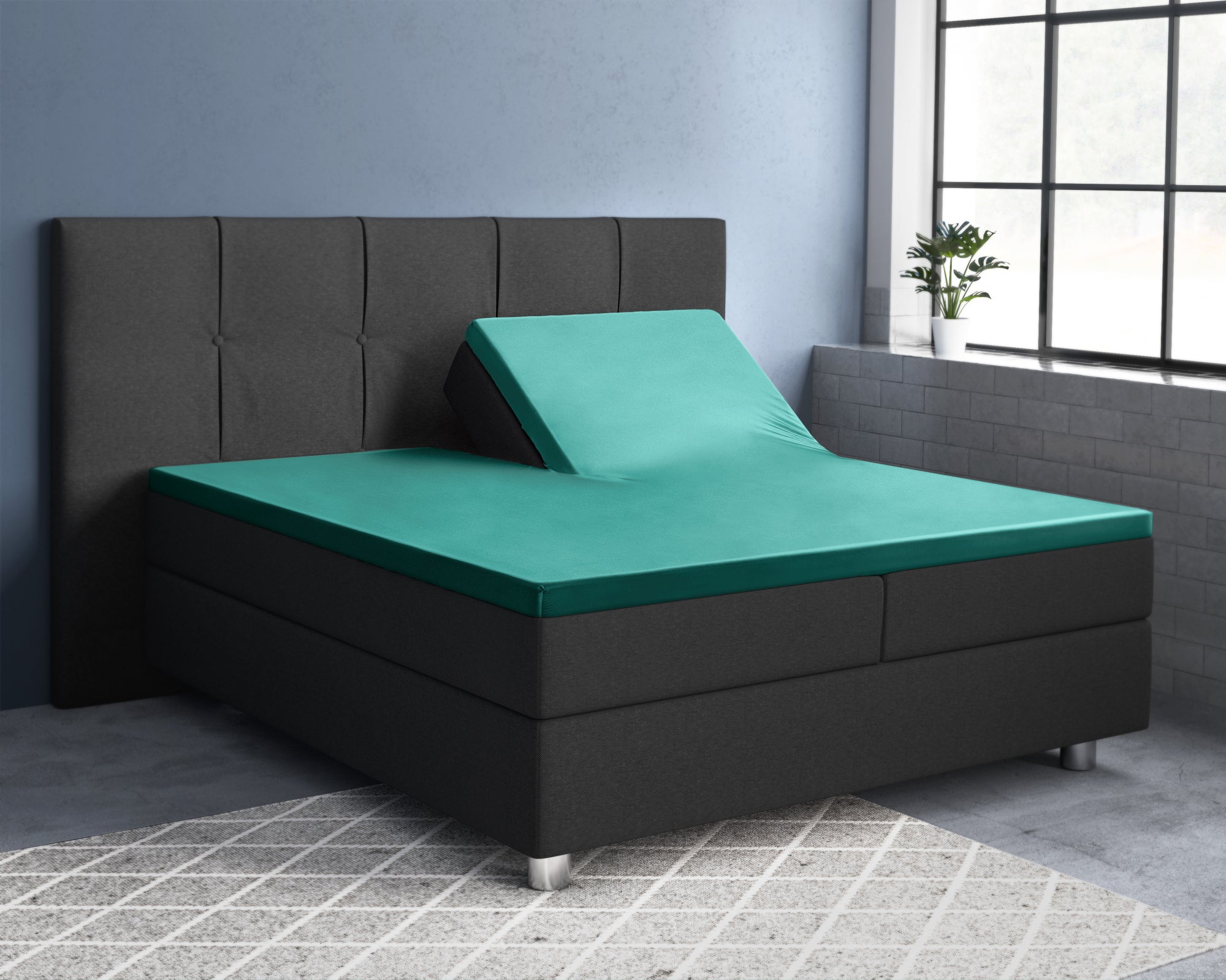 Split topper fitted sheet - Satin