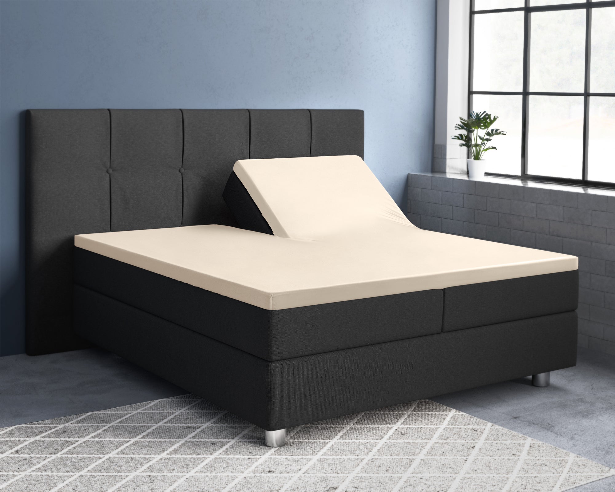 Split topper fitted sheet - Satin