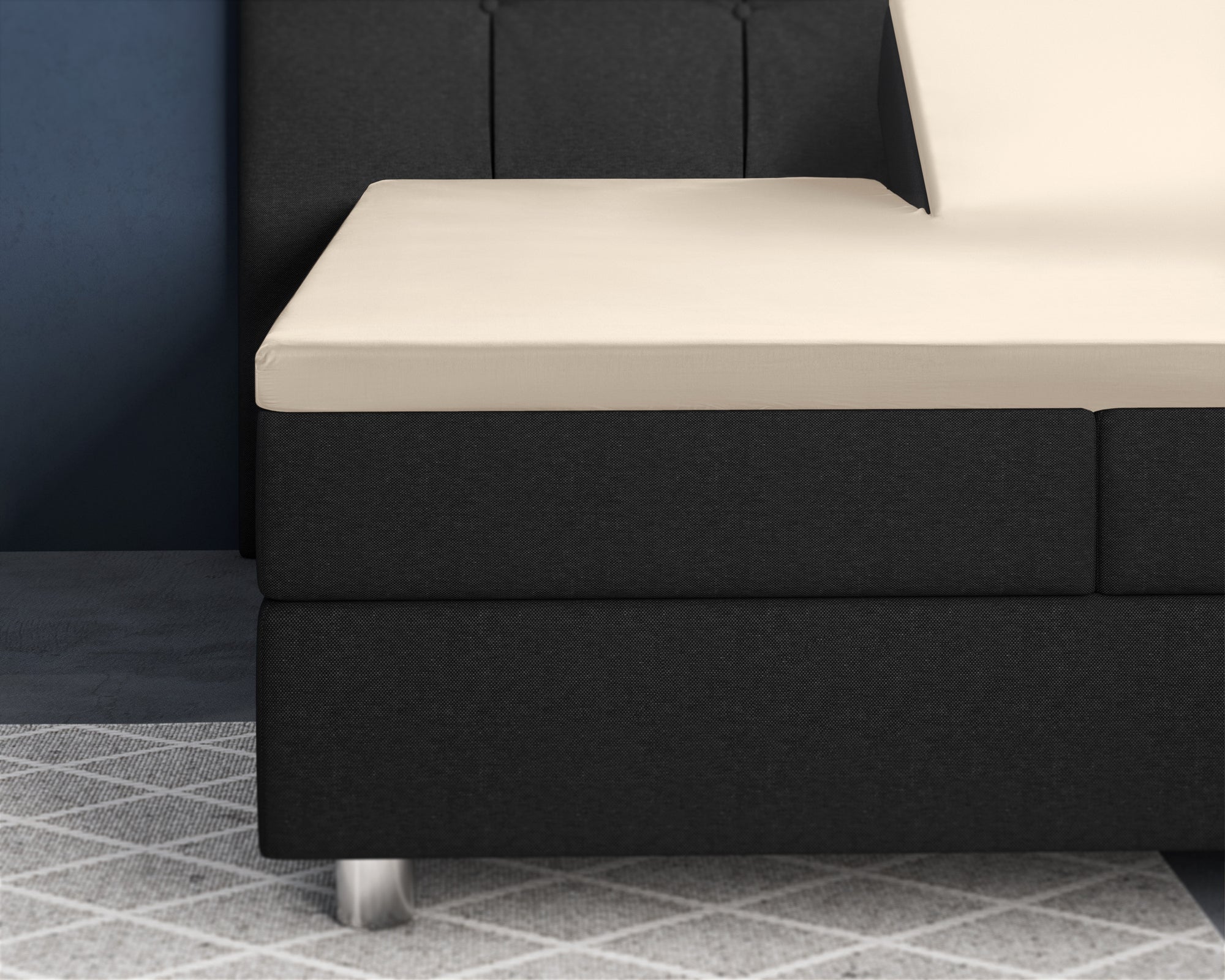 Split topper fitted sheet - Satin