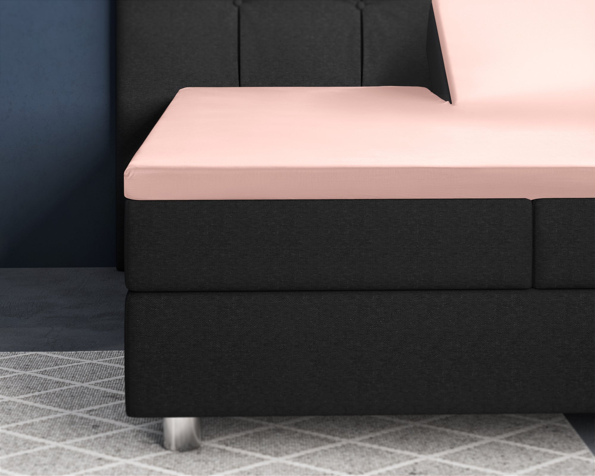 Split topper fitted sheet - Satin