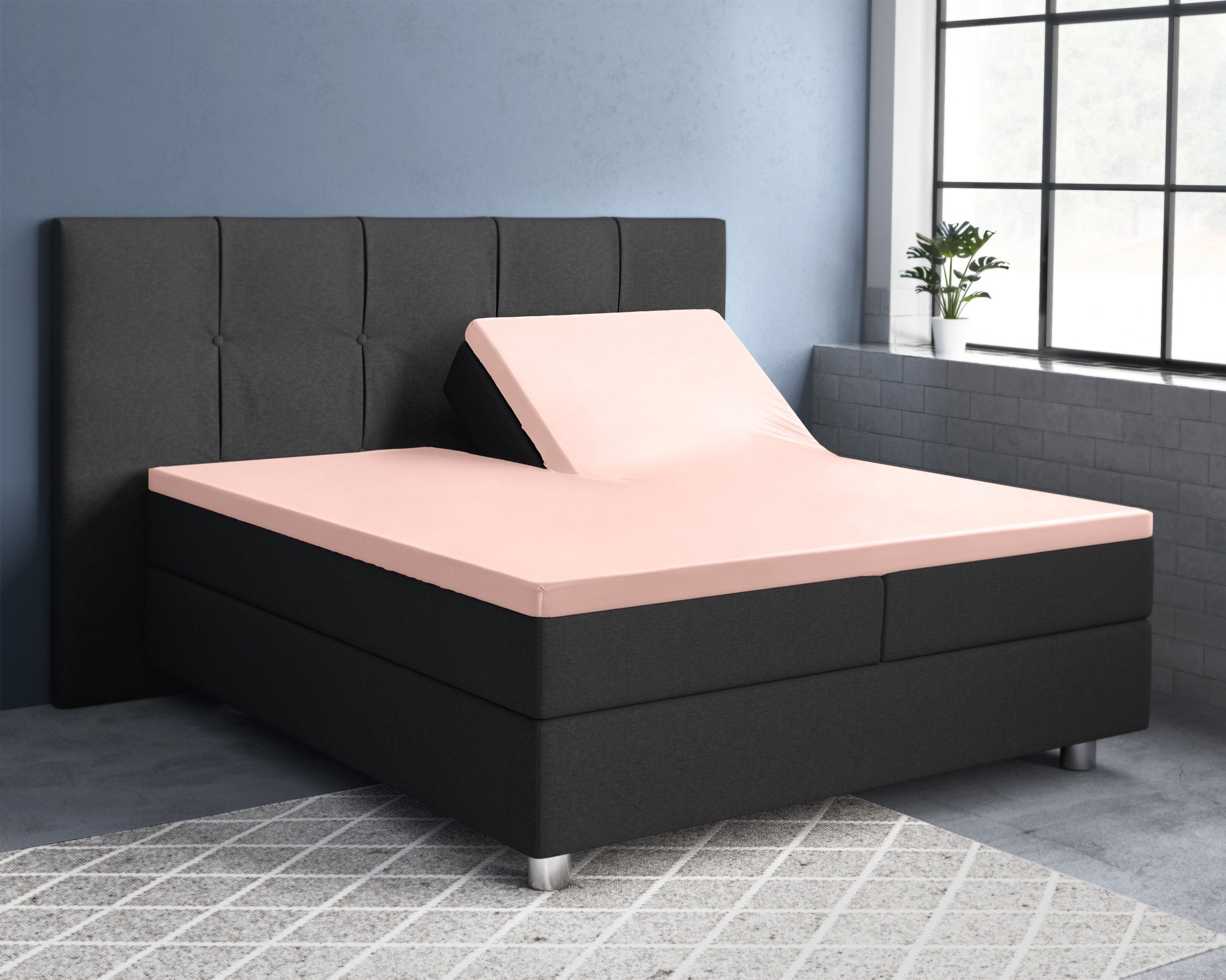 Split topper fitted sheet - Satin