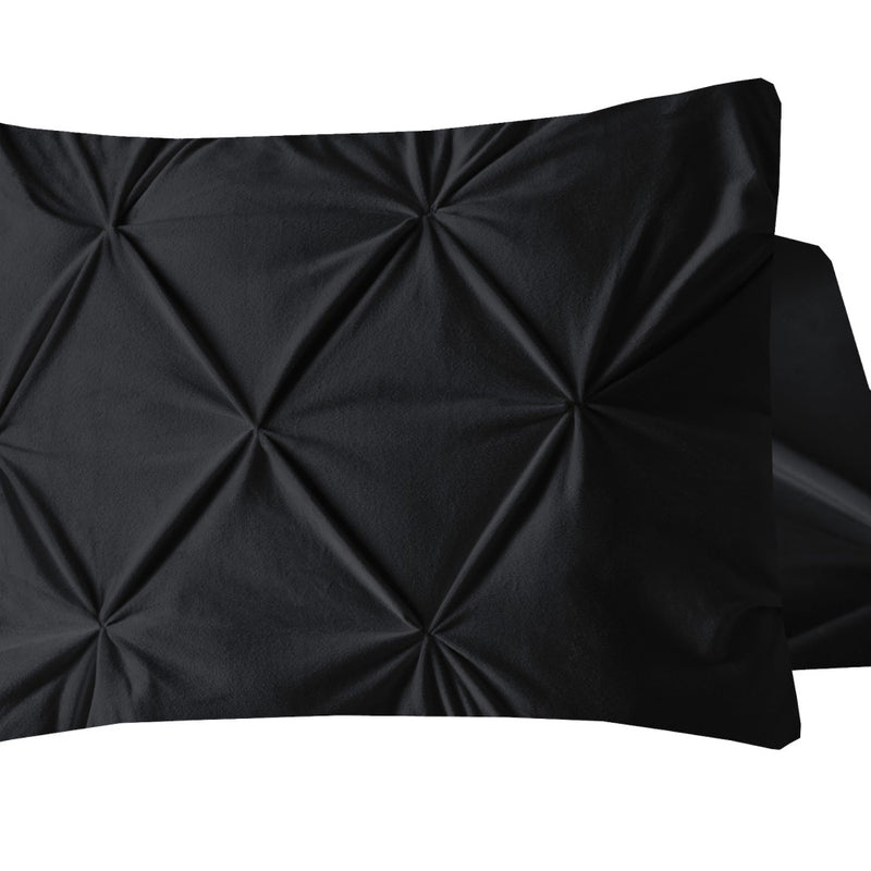 Velvet Pintuck 2pack kussenslopen Zwart 60 x 70