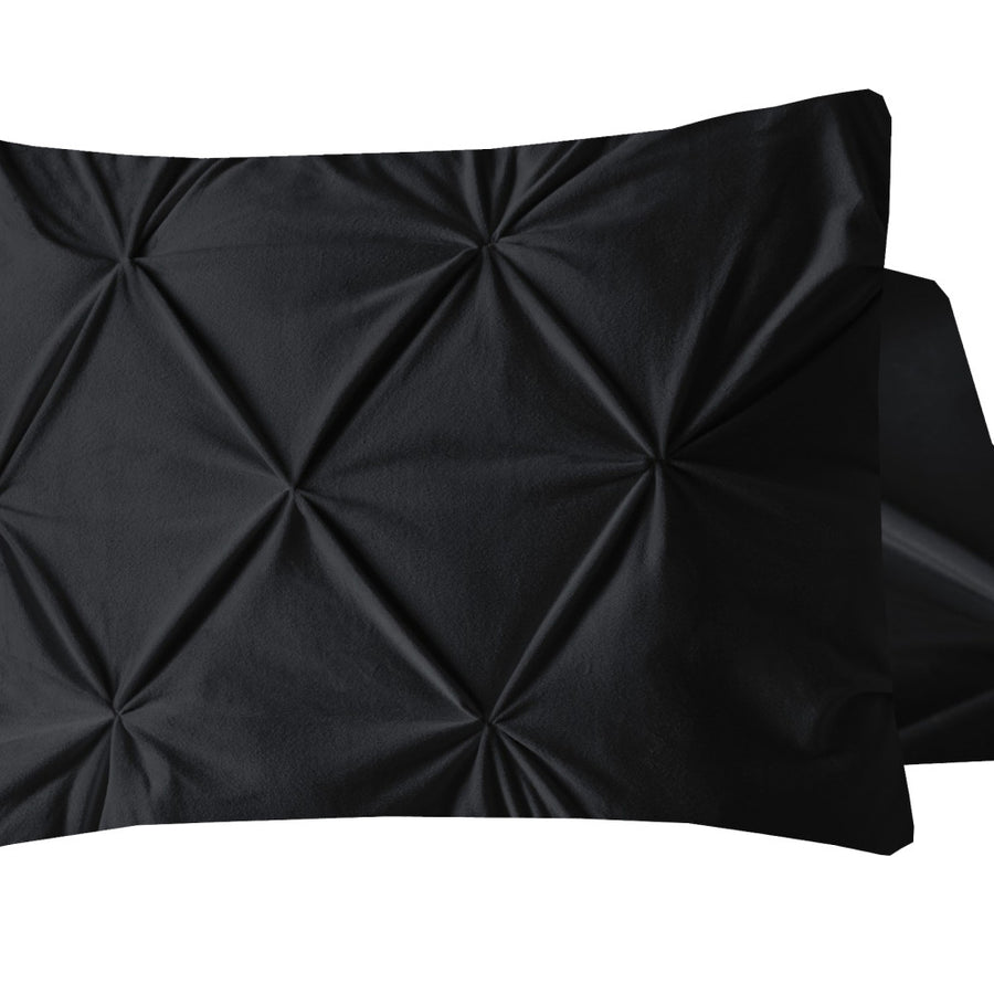 Velvet Pintuck 2pack kussenslopen Zwart 60 x 70
