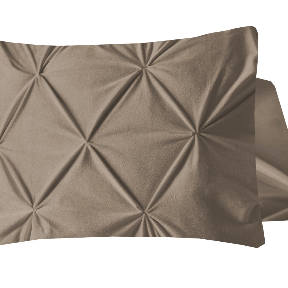 Velvet Pintuck 2pack kussenslopen Taupe 60 x 70