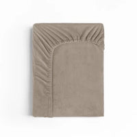 Velvet hoeslaken Taupe/Grijs