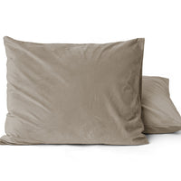 Velvet 2 in 1 kussenslopen Taupe/Grijs 60 x 70