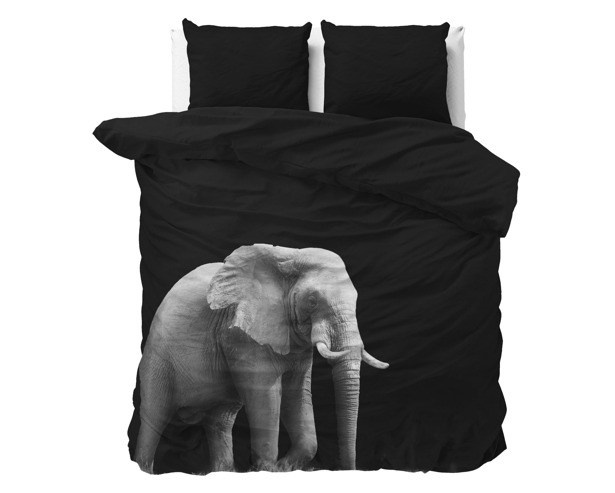 Dekbedovertrek Elephant - zwart