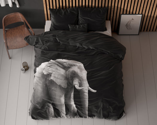 Elephant duvet cover - black