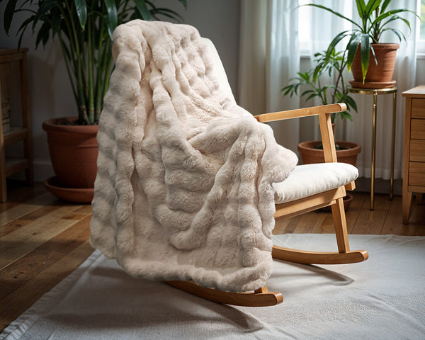 Pom Rabbit Fur blanket