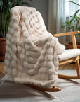 Pom Rabbit Fur plaid