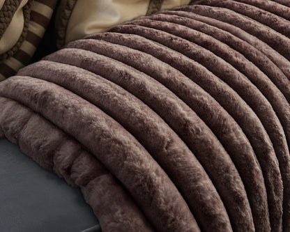 Rib Rabbit Fur Plaid