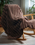 Rib Rabbit Fur Plaid
