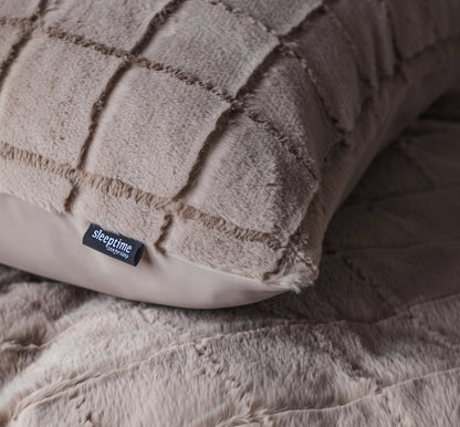 Dekbedovertrek Faux fur check