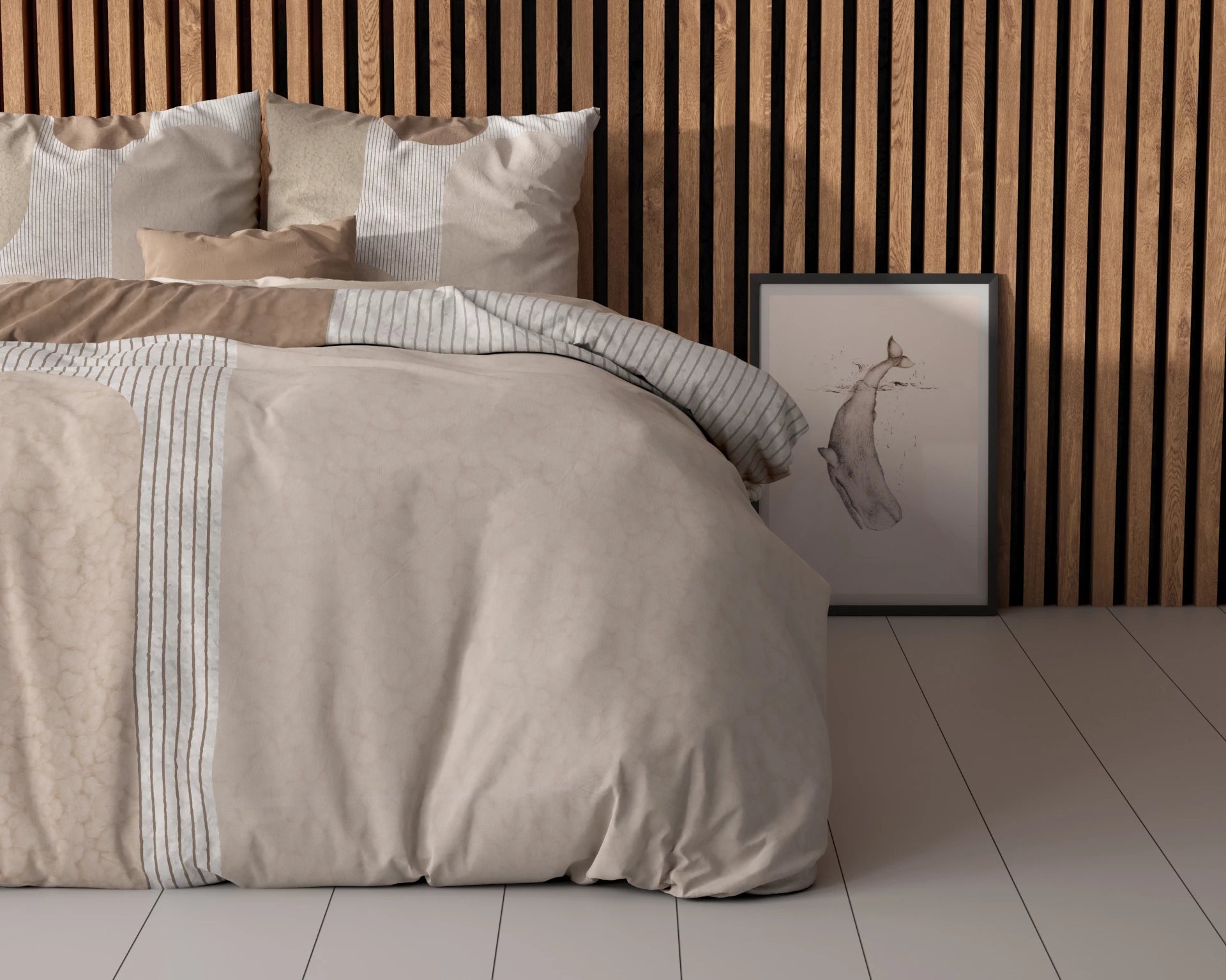 Dekbedovertrek Teddy print - Creme