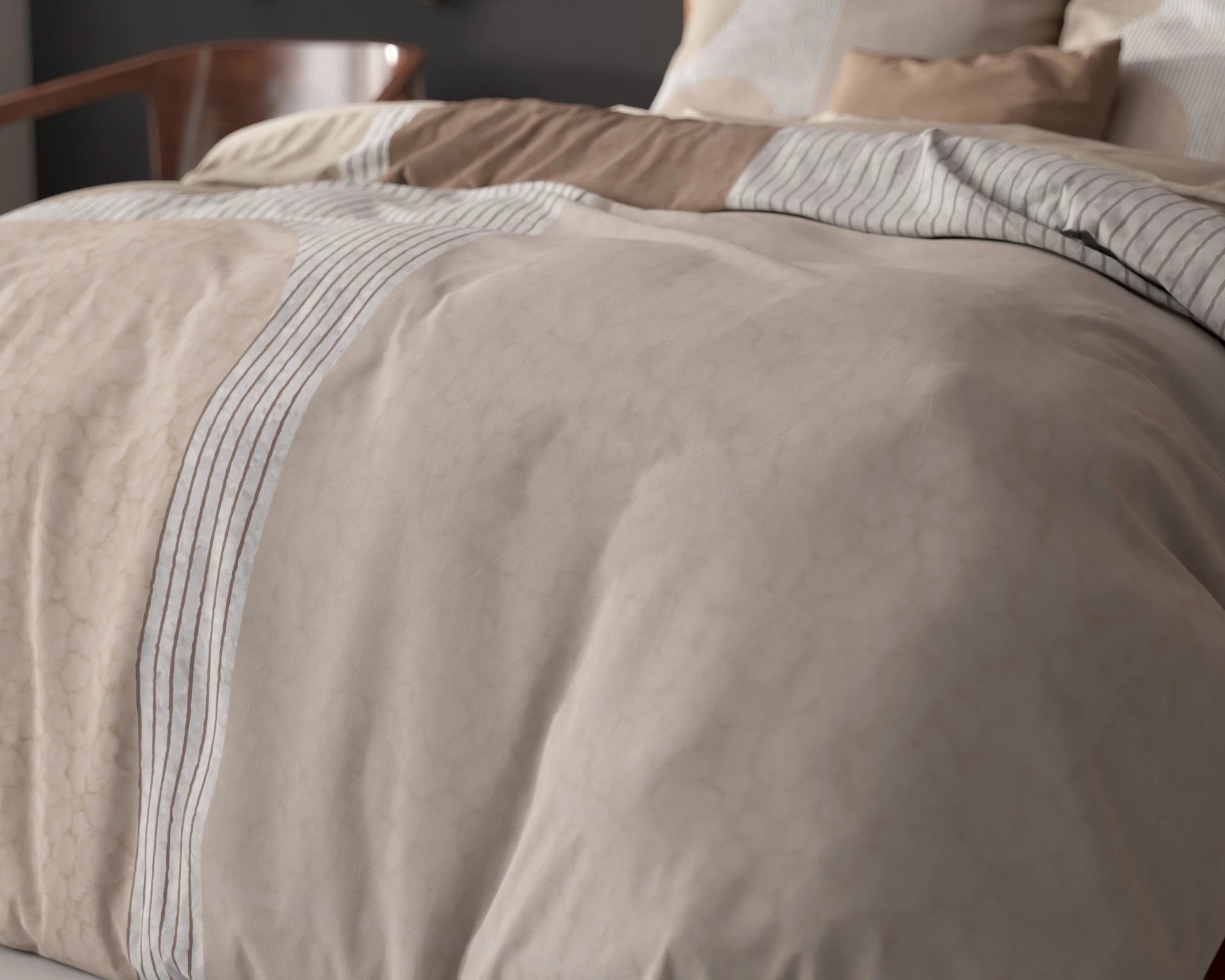 Dekbedovertrek Teddy print - Creme