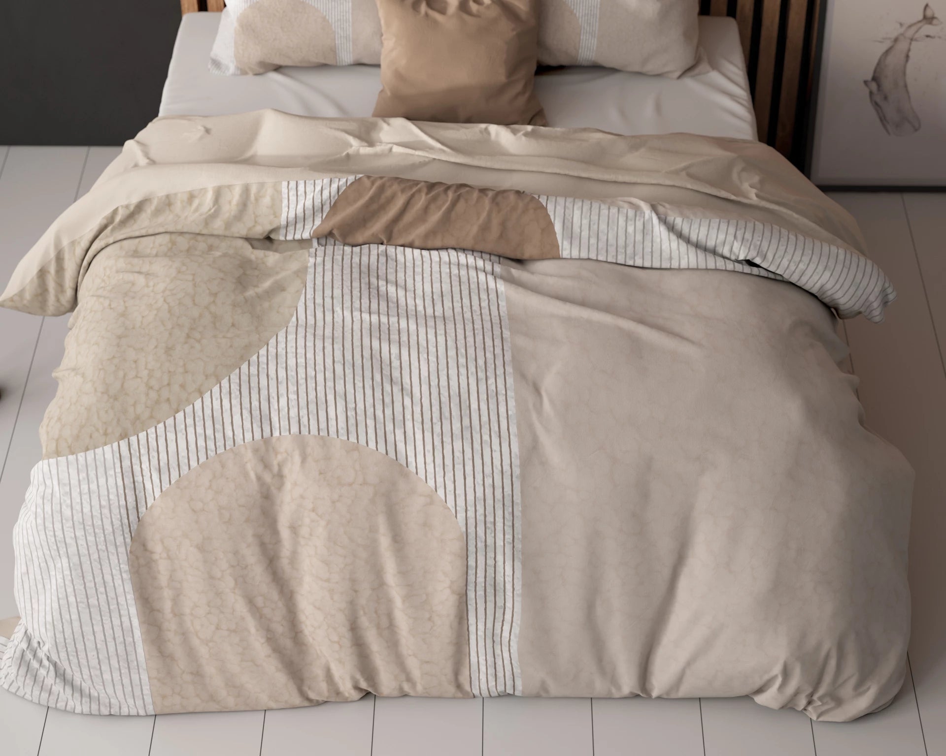 Dekbedovertrek Teddy print - Creme