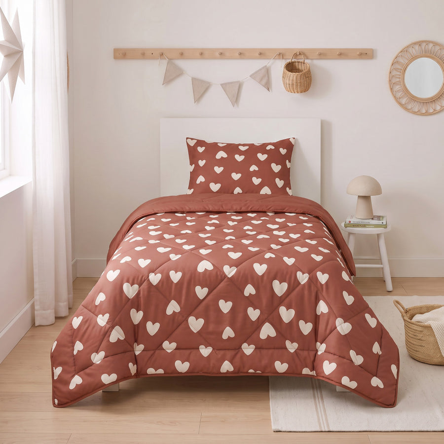 Lazy Kids Dekbed Hartjes Rood 140 x 200