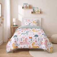 Lazy Kids Dekbed Paardjes Wit 140 x 200