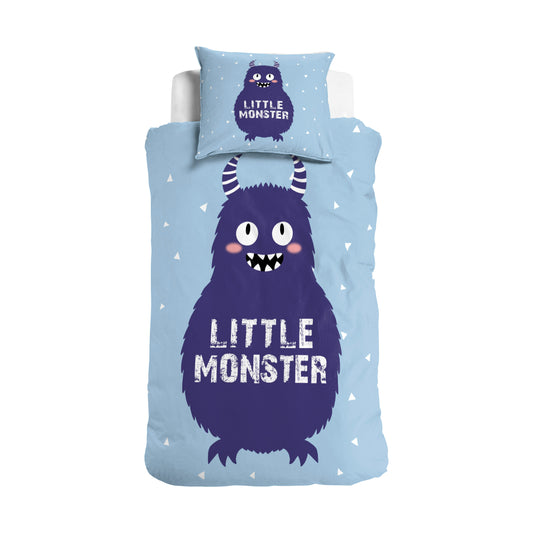 Debedovertrek Little Monster Blauw 