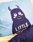 Debedovertrek Little Monster Blauw 