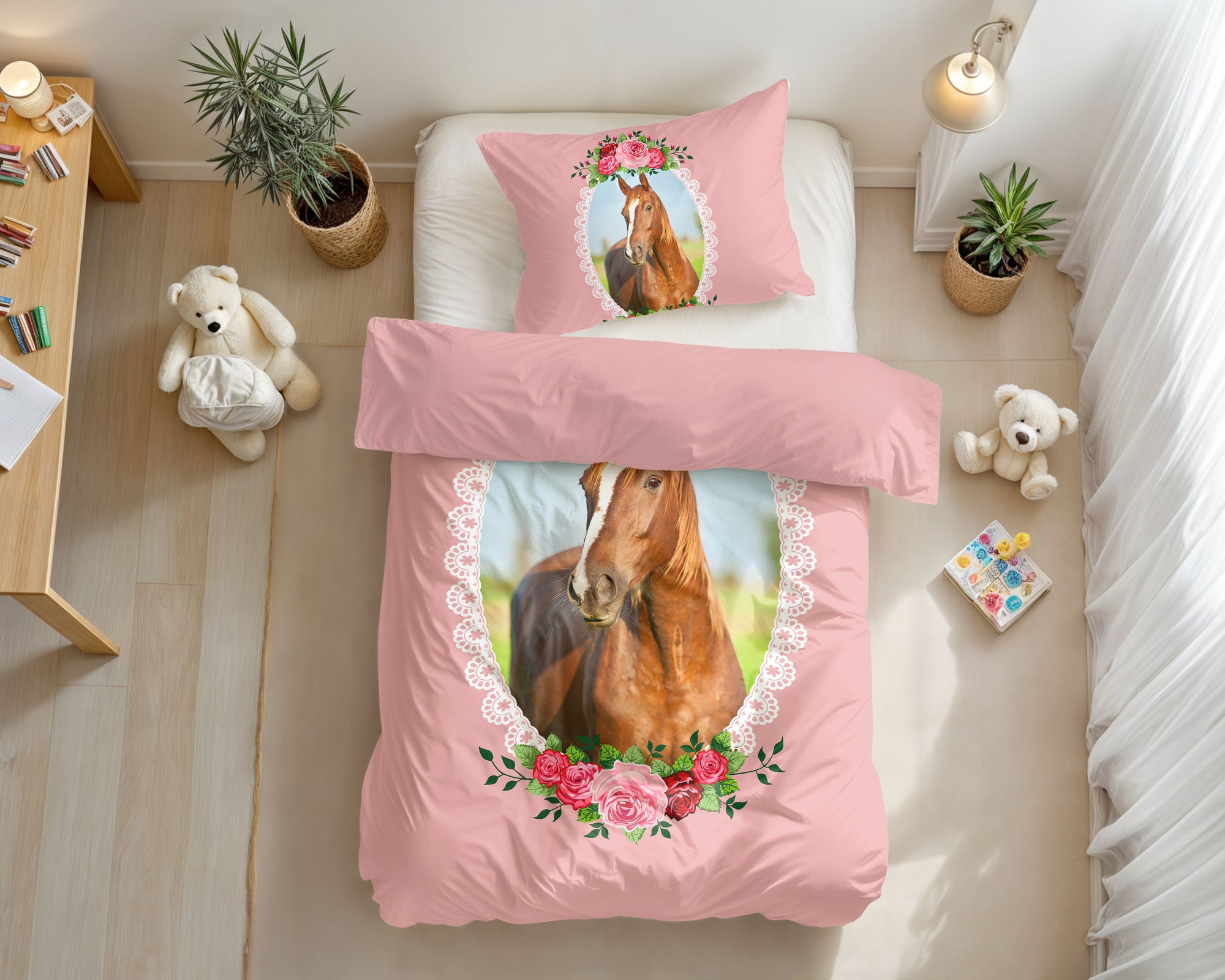 Dekbedovertrek Cute Horse - Roze 