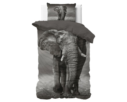 Dekbedovertrek Elegant Elephant Antraciet 