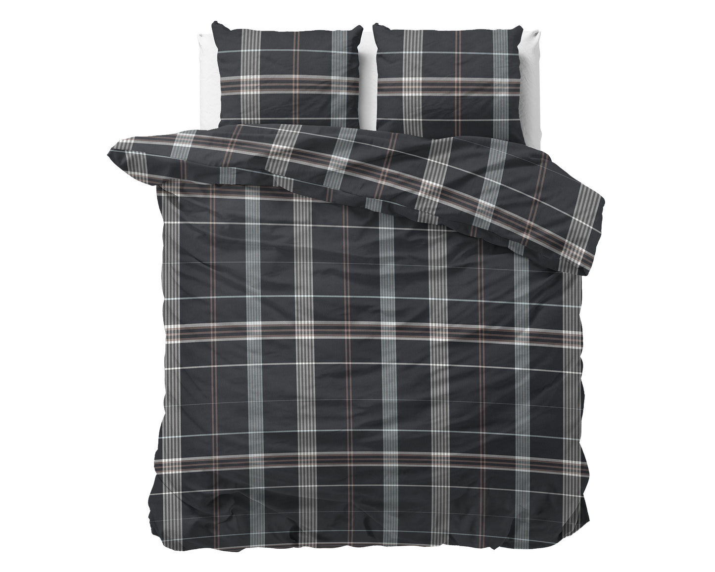 Dekbedovertrek Flanel Bruce Antraciet 
