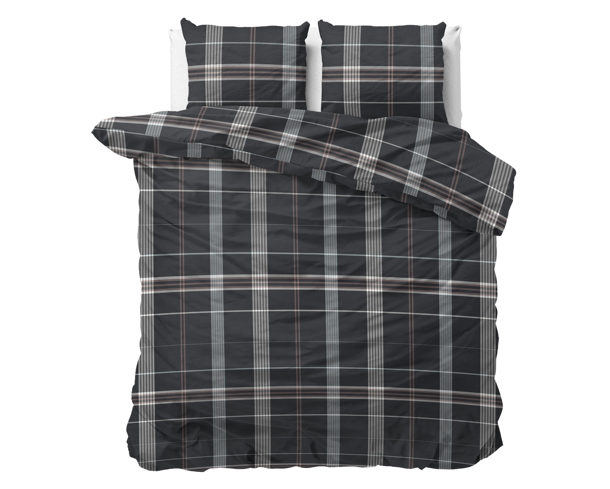Dekbedovertrek Flanel Bruce Antraciet 