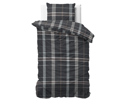 Dekbedovertrek Flanel Bruce Antraciet 