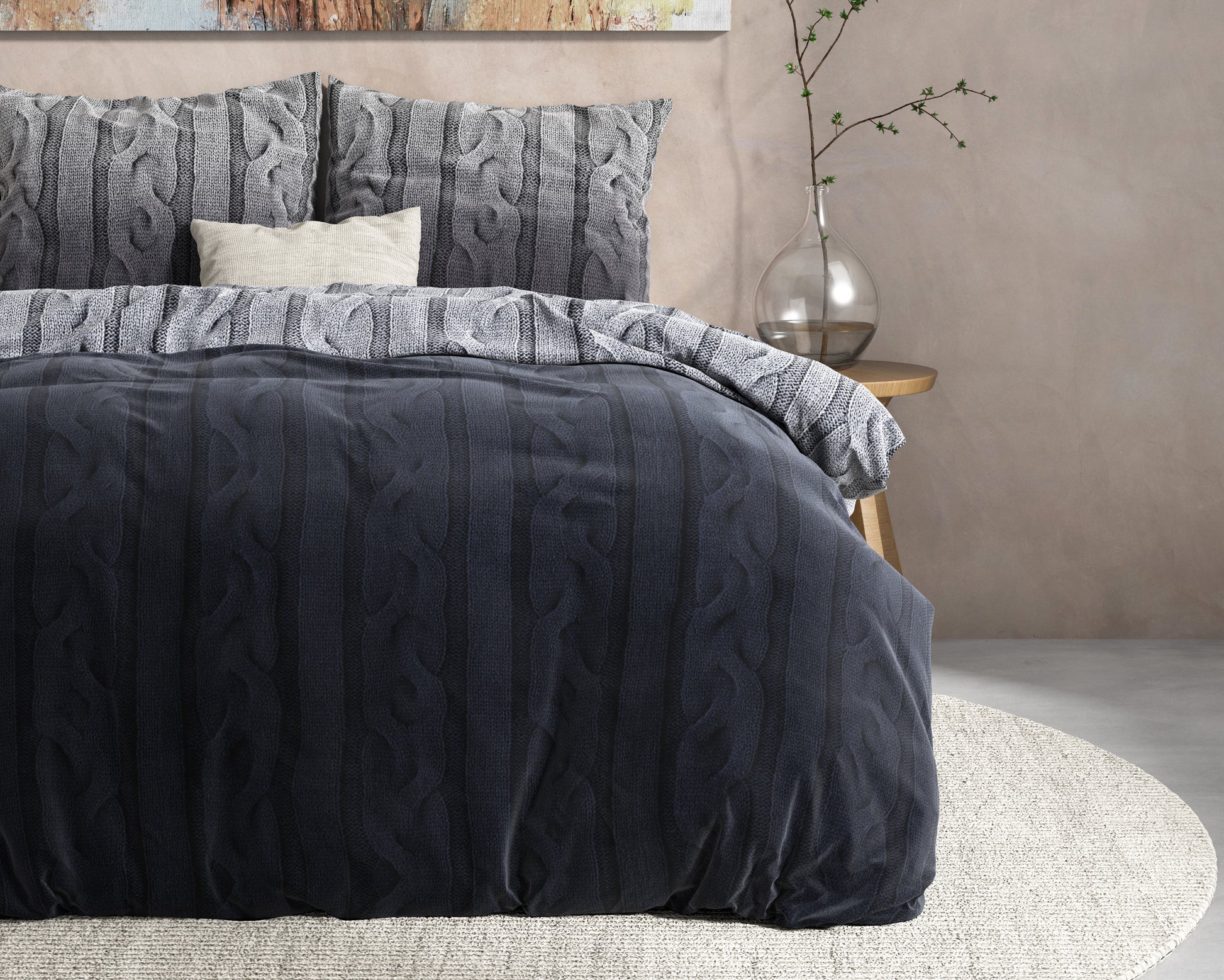 Dekbedovertrek Flanel Dante - Anthracite 