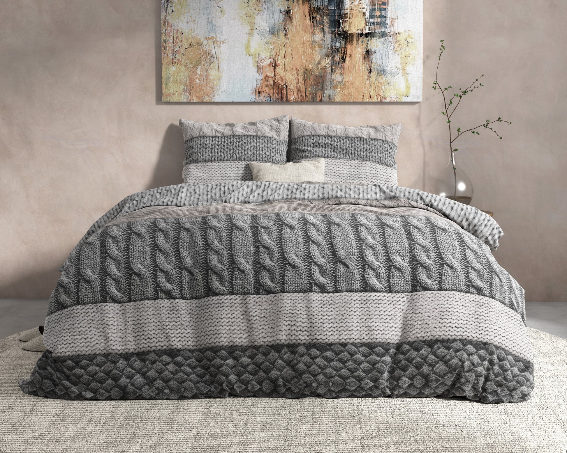 Dekbedovertrek Flanel Elin Taupe 