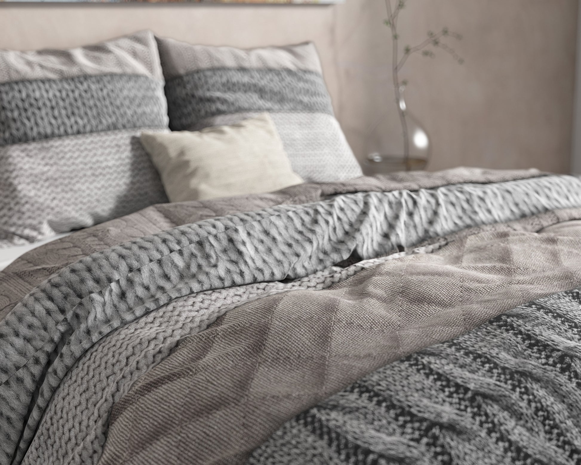 Dekbedovertrek Flanel Elin Taupe 
