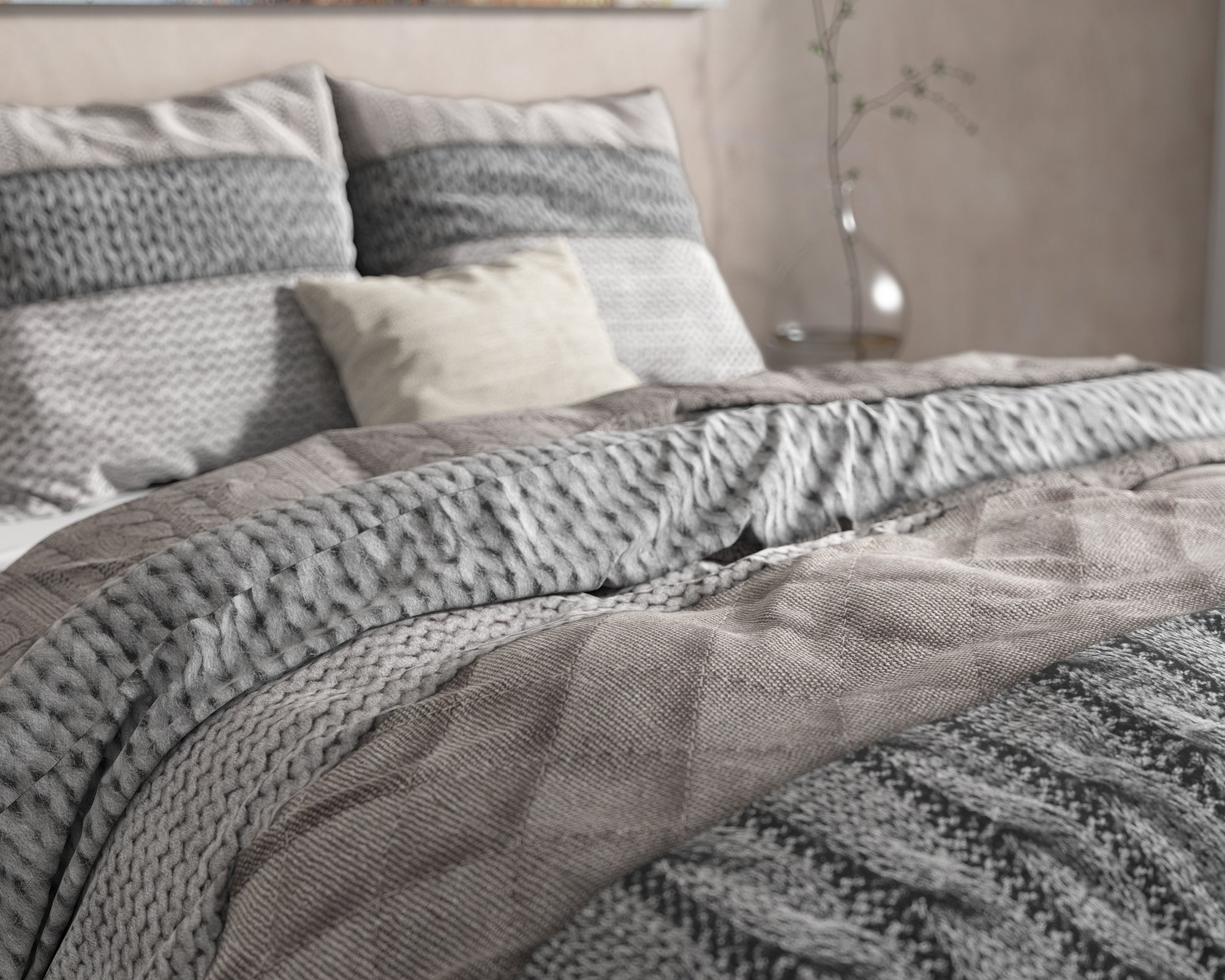 Dekbedovertrek Flanel Elin Taupe 