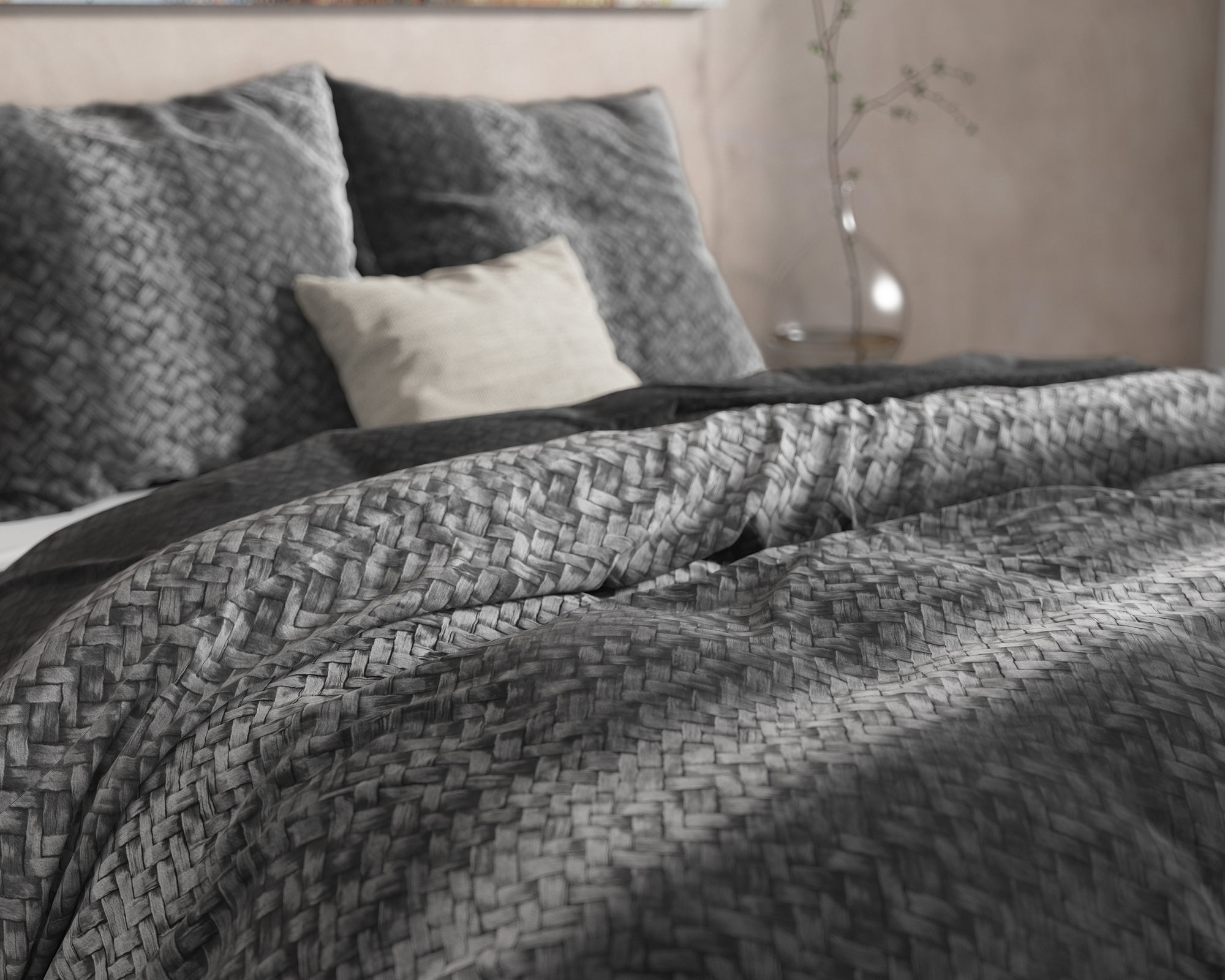 Dekbedovertrek Flanel Gradient Knits - Antraciet 