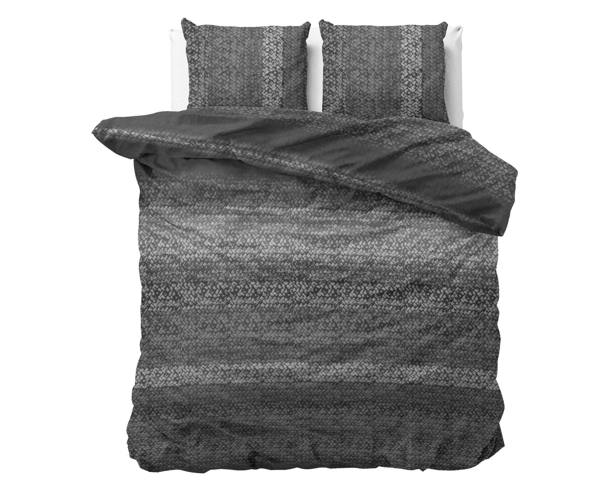 Dekbedovertrek Flanel Gradient Knits - Antraciet 
