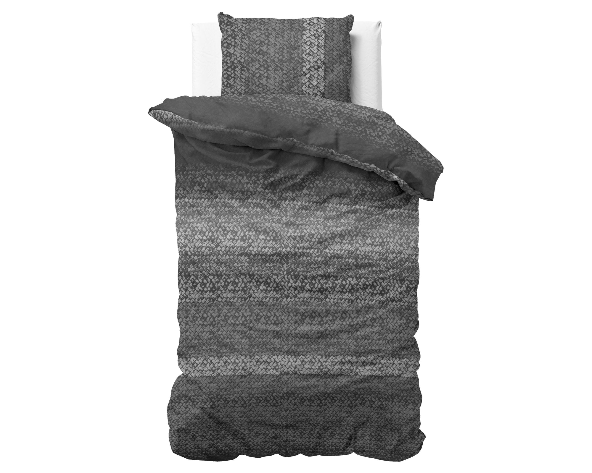 Dekbedovertrek Flanel Gradient Knits - Antraciet 