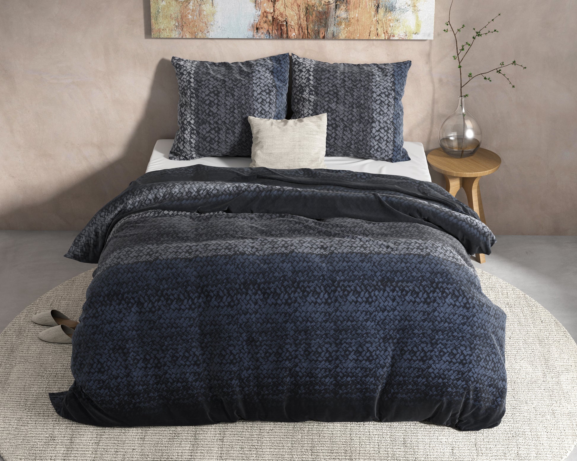 Dekbedovertrek Flanel Gradient Knits Blauw 