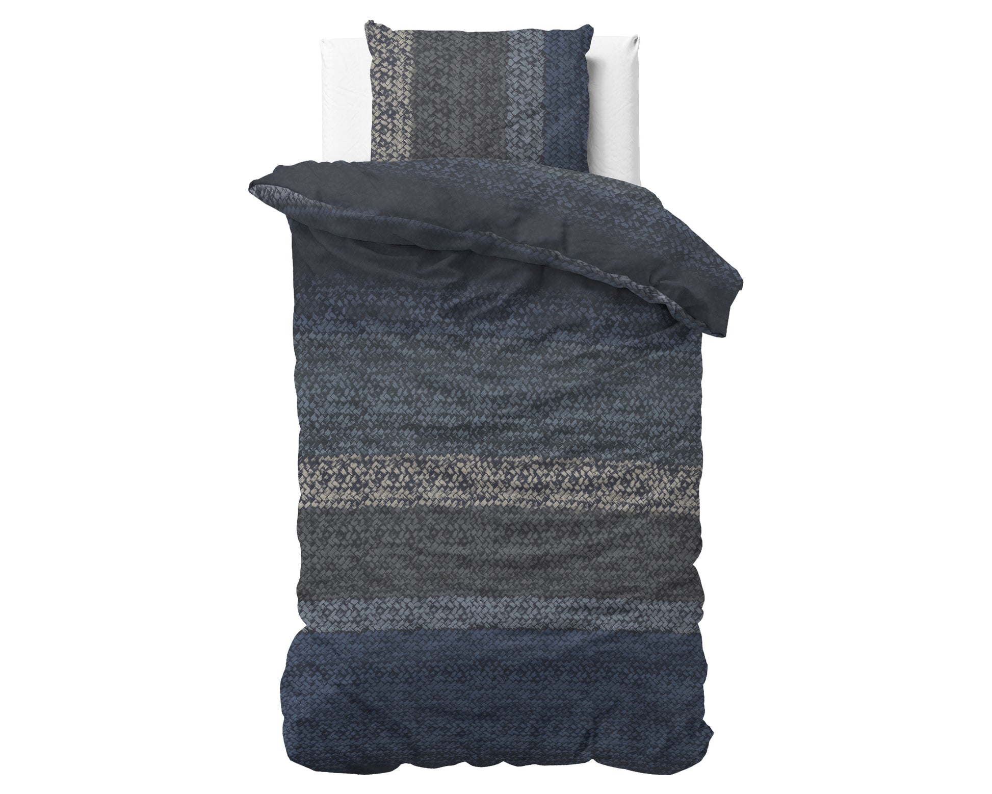 Dekbedovertrek Flanel Gradient Knits Blauw 