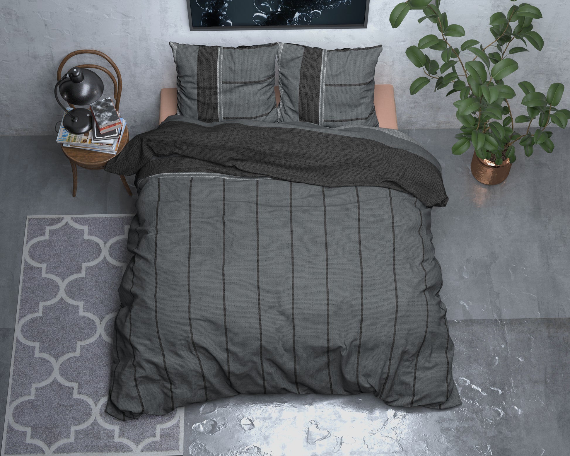 Dekbedovertrek Flanel Kees Antraciet 