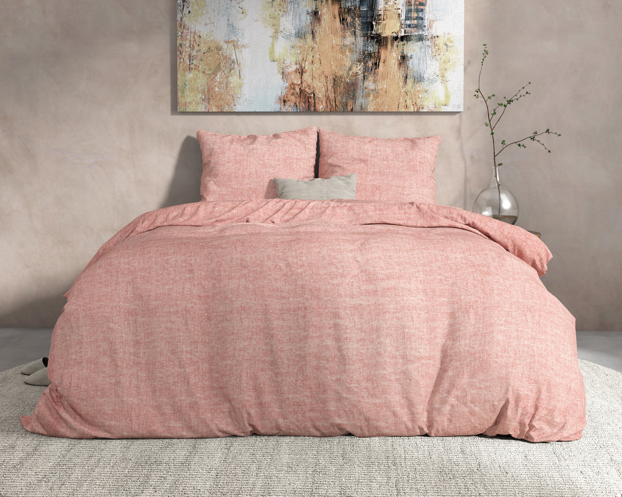 Dekbedovertrek Flanel Leo Roze 