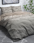 Dekbedovertrek Flanel Love and Relax Taupe