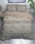 Dekbedovertrek Flanel Love and Relax Taupe