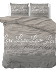 Dekbedovertrek Flanel Love and Relax Taupe